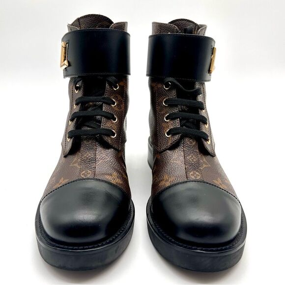 Louis Vuitton Wonderland Ranger Combat Boot Brown LV Monogram EU 37.5 US 7.5 - Picture 3 of 16